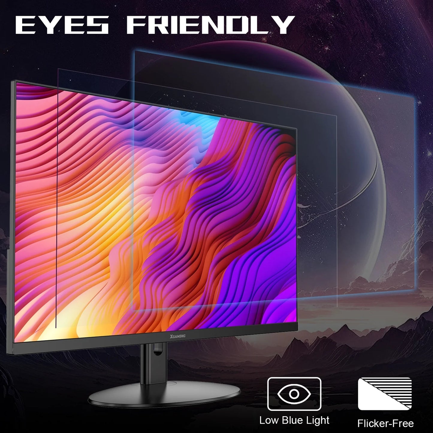 27Inch Ultra Thin 100Hz Gaming Monitor,  3-Side Borderless FHD (1920X1080P) Computer Monitor, Screen PC Computer for Office, 1Ms MPRT, Freesync,Built-In 2*Speakers, HDMI